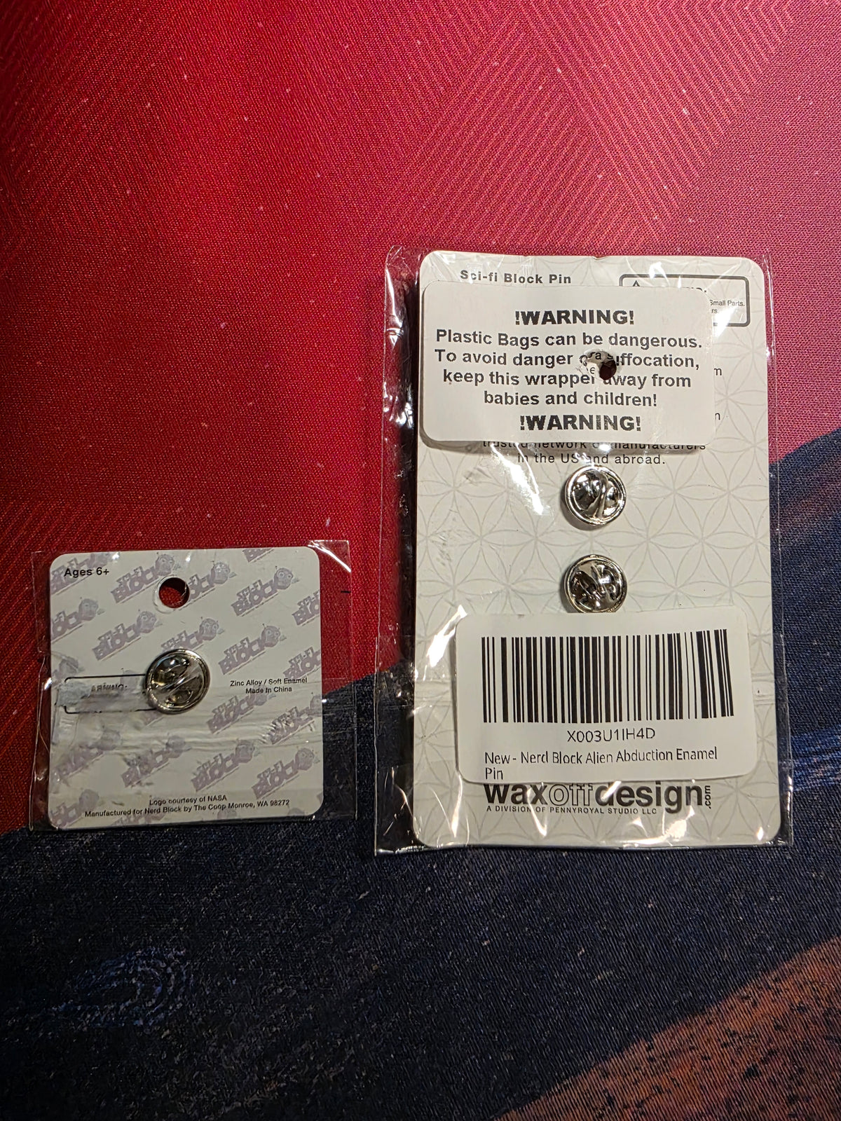 NASA Meatball Logo and Alien Lapel Pin Set