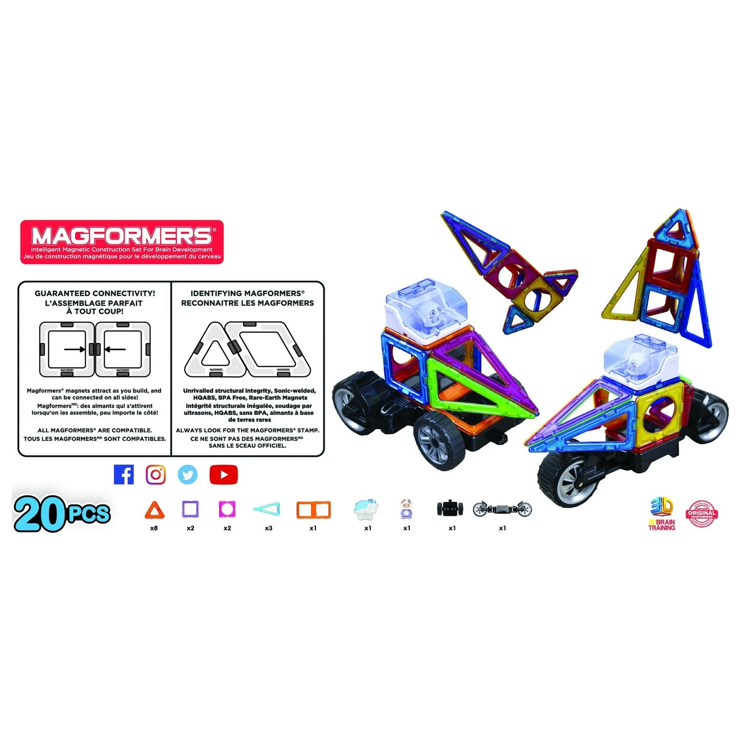 Magformers Magnetic Construction 20 PC Space Adventure STEM Toy Set