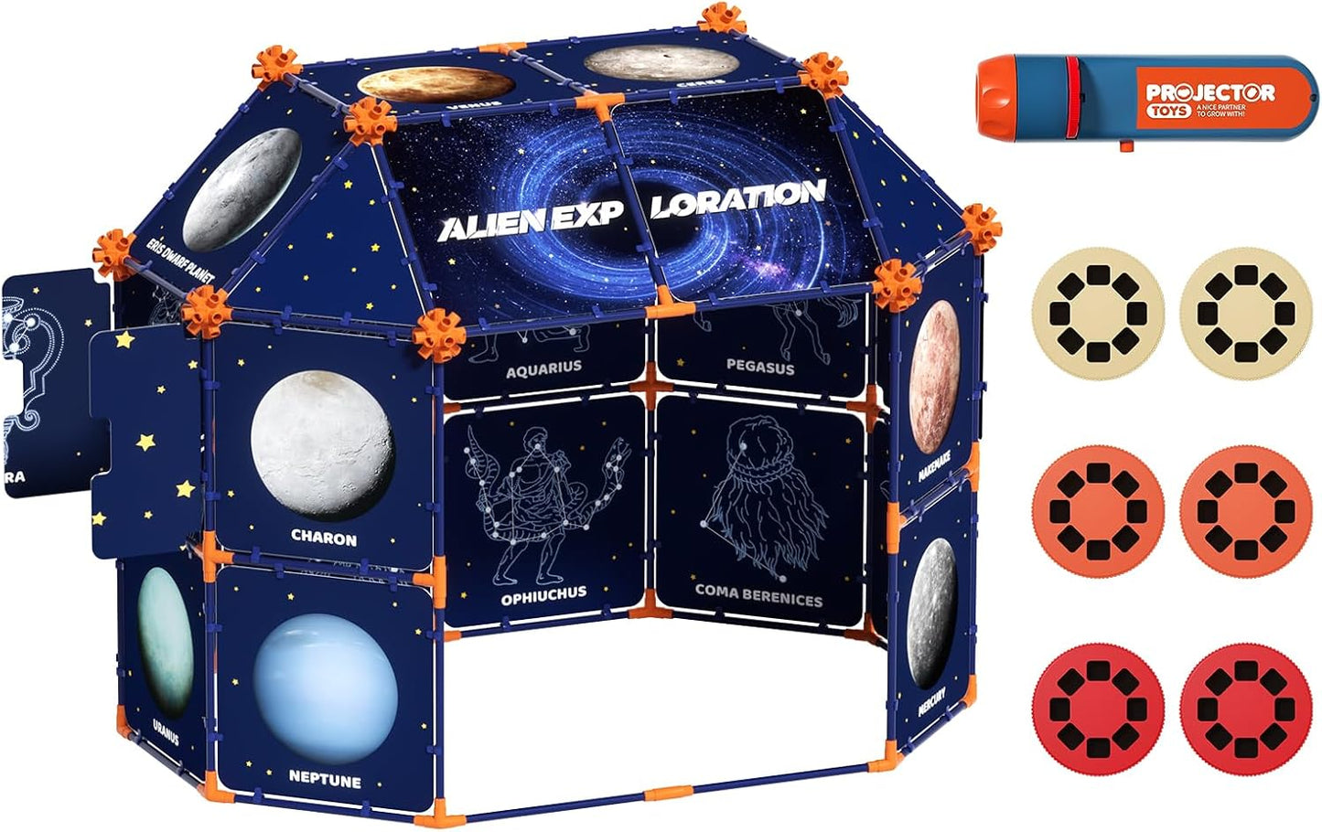 Kids' Starry Sky Constellation Play Tent- Included Flashlight/Projector