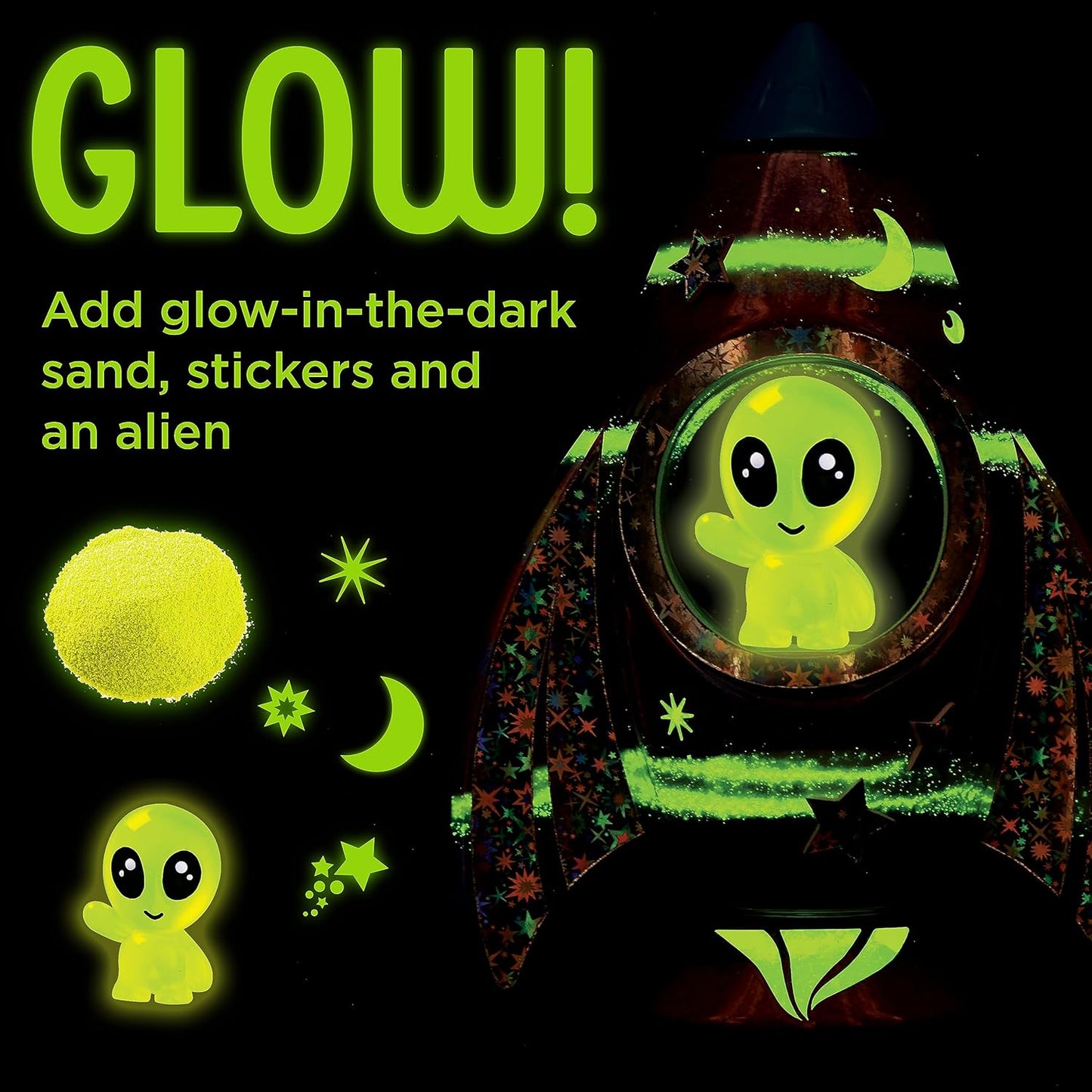 Sand Art Kit- Alien inRocket Ship