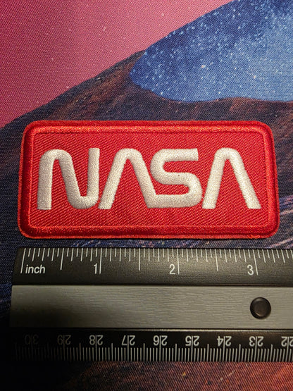 NASA- Worm Logo Iron On Patch