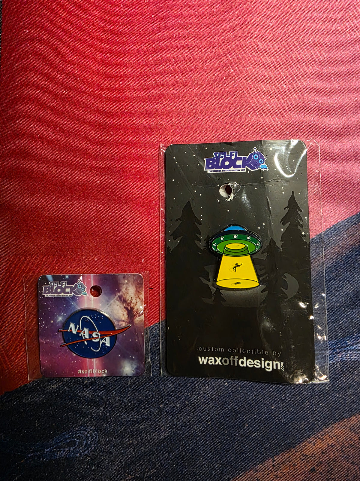 NASA Meatball Logo and Alien Lapel Pin Set