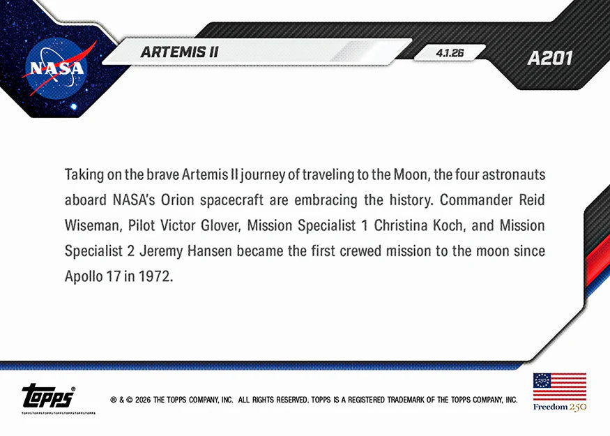 Topps NOW® Artemis II - 2026 Card (A201 - PR: 24420)