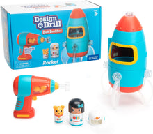 Educational Insights Design & Drill Bolt Buddies Rocket Take Apart Toy with Electric Toy Drill