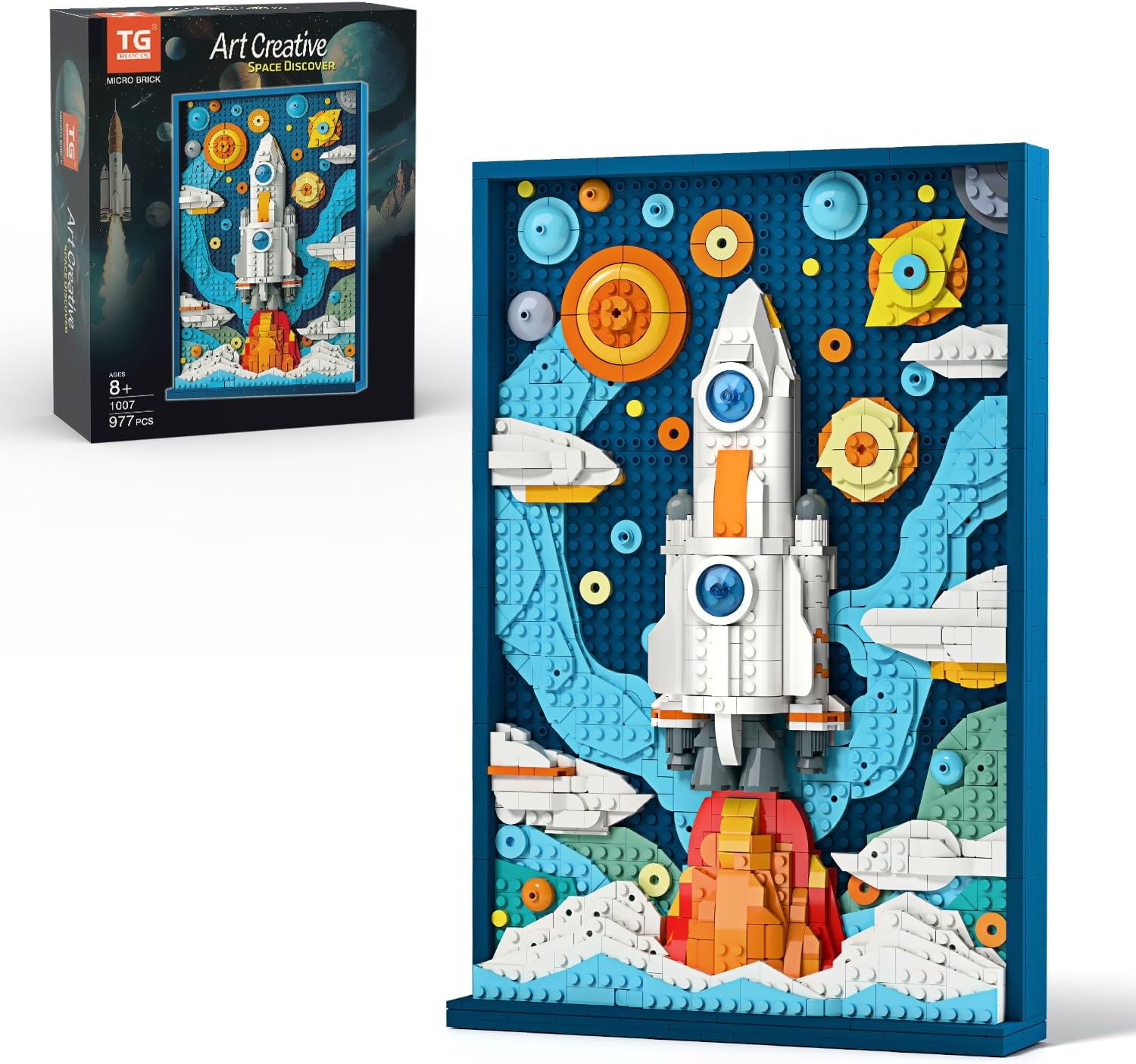 Micro Brick Rocket Building Set, DIY Space Rocket Model Craft Kit, 3D ...