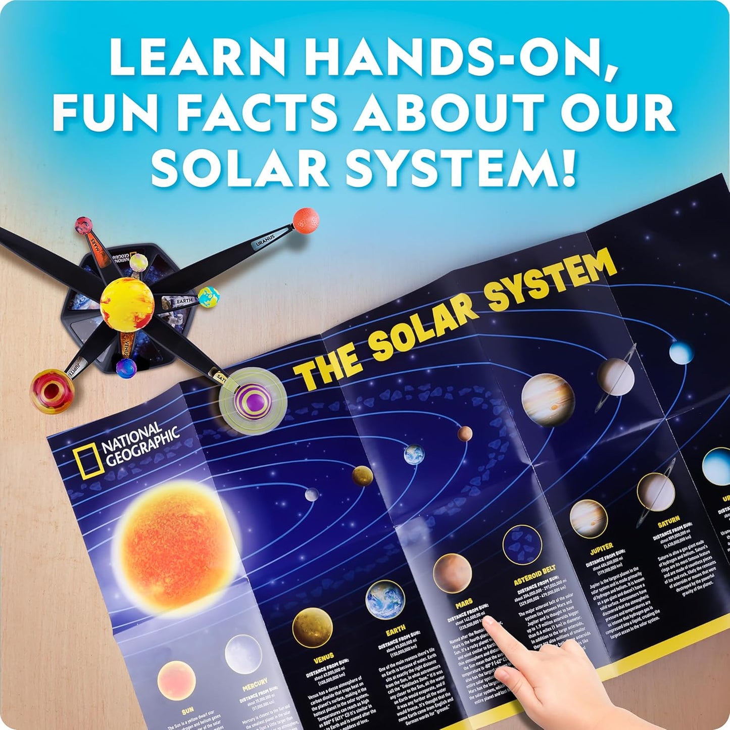 NATIONAL GEOGRAPHIC® Glow-in-The-Dark Solar System Model Kit for Kids