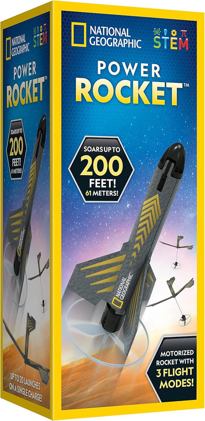 NATIONAL GEOGRAPHIC® Rocket- Motorized Air Rocket Toy with Patented Design, Launch up to 200 Feet