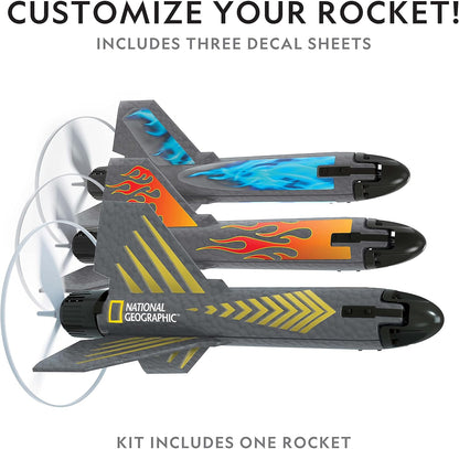 NATIONAL GEOGRAPHIC® Rocket- Motorized Air Rocket Toy with Patented Design, Launch up to 200 Feet