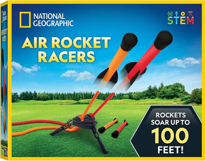 NATIONAL GEOGRAPHIC® Air Rocket Toy – Jump & Launch Dueling Air Rockets up to 100Ft