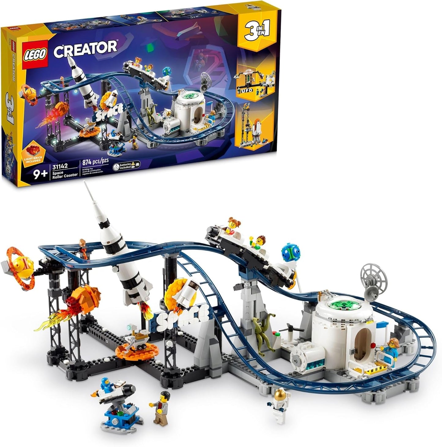 Lego Creator 3-in-1 Space Roller Coaster Building Toy Set