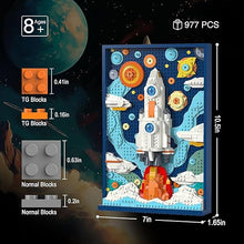 Micro Brick Rocket Building Set, DIY Space Rocket Model Craft Kit, 3D Wall Art Home Office Decoration or Table Display, Ideas Gift Building Toy