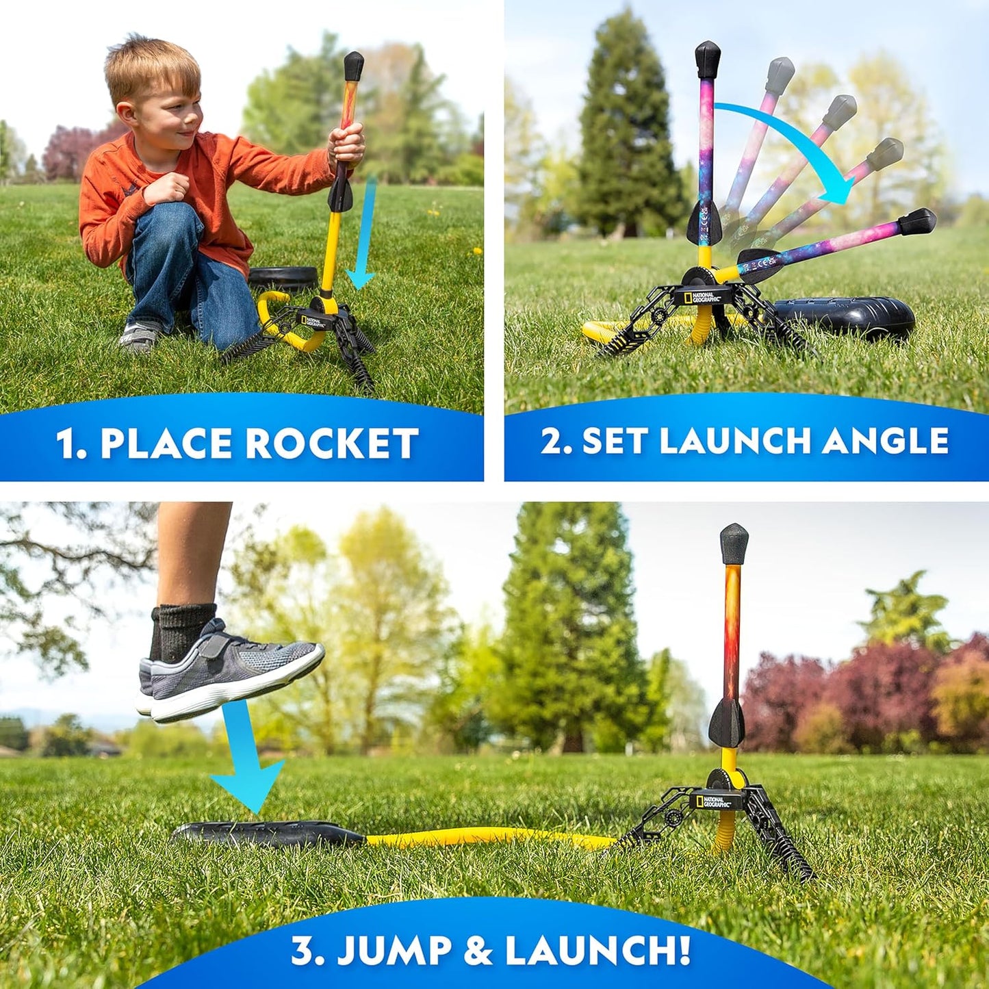 NATIONAL GEOGRAPHIC® Air Rocket Toy – Ultimate LED Rocket Launcher