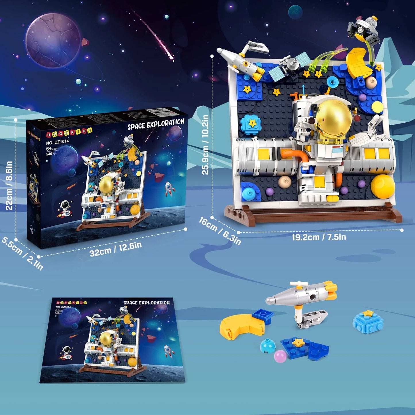 3D Space Painting Frame Building Toys for Kids 540PCS Astronaut Toys